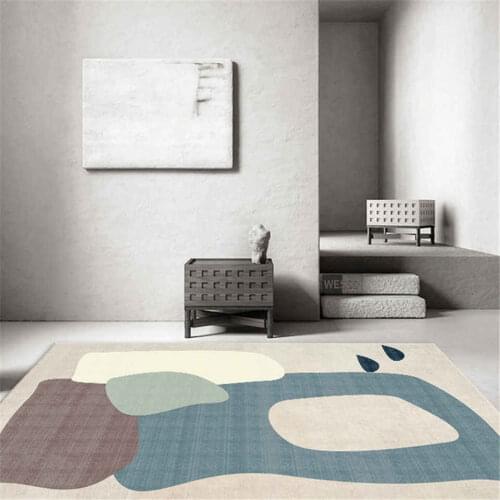 Simple Color Block Stitching Gray Blue Area Rug For Living Room Modern Sofa Carpet Coffee Table Rug Kids Room Carpet Soft