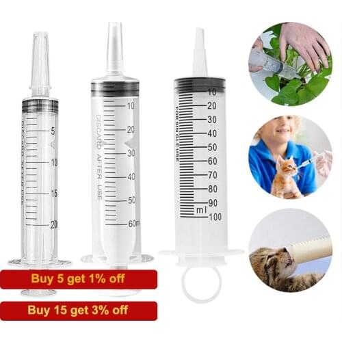 100ml Reusable Plastic Syringe Liquid Nutrient Measuring Tools For Animal Food Feeding Hydroponics Industrial Experiments Lab