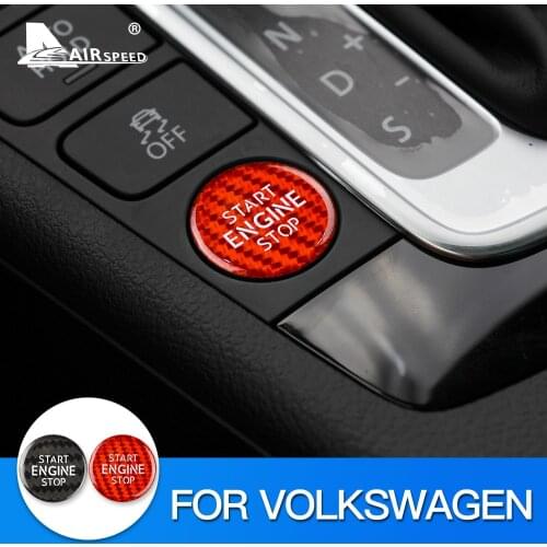 AIRSPEED for Volkswagen VW Tiguan T-Cross Tcross Passat Bora CC C-Trek Carbon Fiber Engine Start Button lgnition Device Sticker