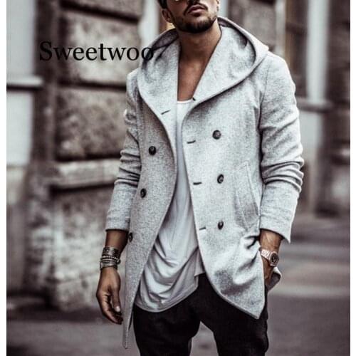SWEETWOO Men's Hooded Trench Coats