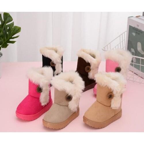 Warm Kids Snow Boots for Children New Toddler Winter Princess Child Shoes Non-slip Flat Round Toe Girls Baby Lovely Boots