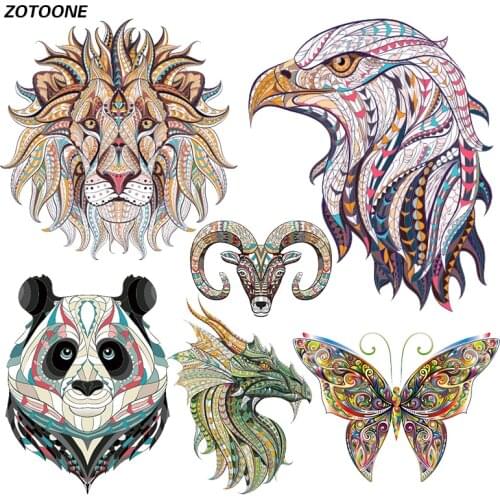 ZOTOONE Iron on Transfer Patches for Clothing Cute Cartoon Animal Set Beaded Applique T Shirt Clothes Decoration DIY Kids Gift G