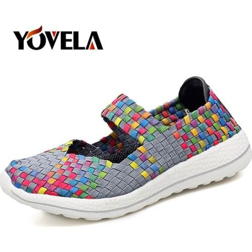 Summer Women Flats Shoes Women Woven Shoes Flat Casual Shoes Slip-on Multi Colors Loafers Ladies Soft Breathable Ballet Shoes