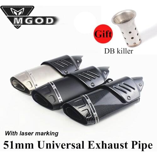 38-51mm Universal Motorcycle AK Exhaust Pipe Muffler DB Killer pitbike Escape Moto Motocross for RC390 Z900 R6 ADV150 Silencer