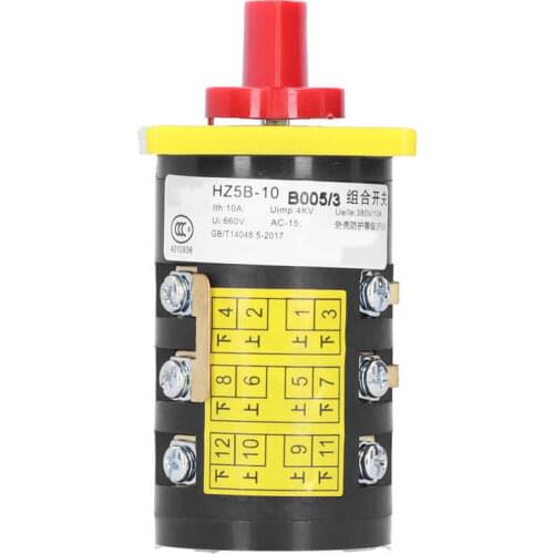 Universal Cam Changeover Switch Automatic Reset 3 Position Rotating Changeover Rotary Switch On-Off 380V/10A 4KW