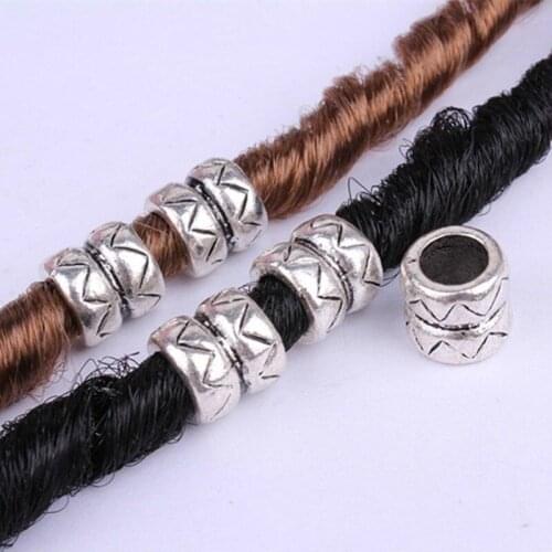 Vintage Silver Viking Hair Braids Dreadlock Beads Cuffs Clips for Hair Rings Women Men Hair Styling Decoration Tools Accessories