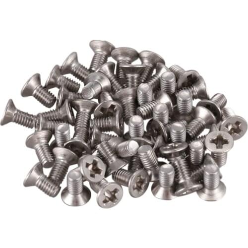 M3 x 6 mm Slotted Phillips Countersunk Screw Machine Screws, 50 Pcs