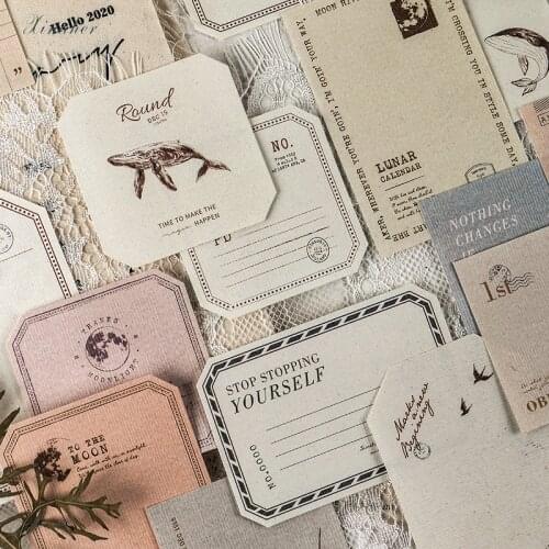 XINAHER 15pcs/lot Label Note Craft Paper Junk Journal Planner Card Scrapbooking Vintage Decorative Tag DIY Craft Photo Album