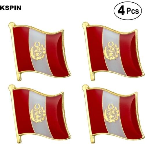 Peru Flag Pin Lapel Pin Badge Brooch Icons 4pcs