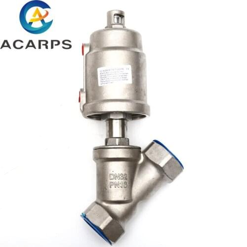 1-1/4" Stainless Steel Pneumatic Threaded Angle Seat Valve Y Type High Temperature Steam Threaded Angle Seat Valve