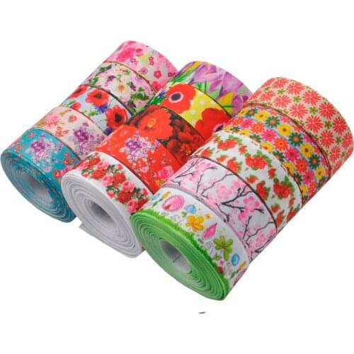 1" (25) mm 5 yards Quality Printed Grosgrain Ribbon Needlework DIY Handmade Materials,Ribbon bows, handmade Accessories