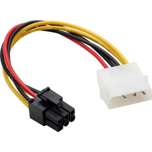 1pc 18cm 4 Pin to 6 Pin 4P to 6P PCIe PCI-E Graphic Video Card Cable PCI-Express Power Converter Cord Wire Adapter Cable