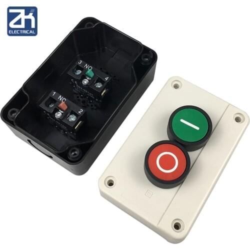 1pc Push Button Station Switch Plastic Enclosures Remote Start Stop Motor Solenoid Ip55 Button Box Momentary Switch