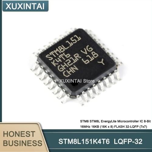 10Pcs/Lot STM8L151K4T6 STM8 STM8L EnergyLite Microcontroller IC 8-Bit 16MHz 16KB (16K x 8) FLASH LQFP-32 (7x7)