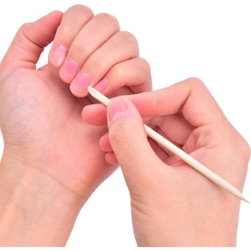 100 Pcs/Packs Wooden Cuticle Pusher Nail Art Cuticle Remover Orange Sticks For Manicure Nail Tools Pedicure Care Stick