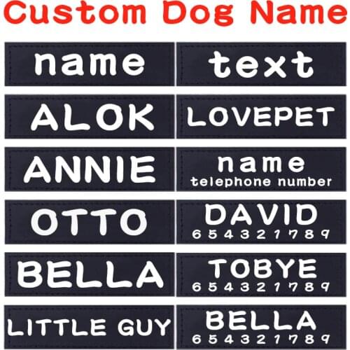 2 Pcs Pu Personalized Dog Tag Dog Name Custom K9 Dog Harness Collar Label Sticker Custom Dog Tag Pet Dog Harness Name Tag