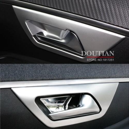 For Peugeot 3008 GT 2017 ABS Inside Interior Door Handle Bowl Cover trim Decoration Ring Trim Sticker Car Accessories 4pcs