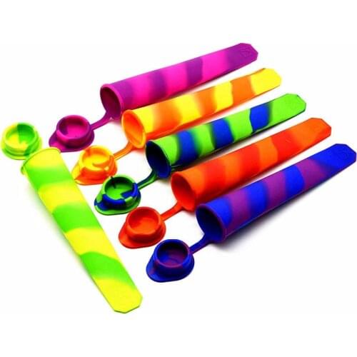 6 PCS with connection Lids Colorful Silicone Popsicle Molds Three kinds of Multicolor styles Durable Ice Molds Popsicle Maker