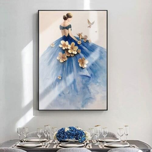 Abstract Character Oil Painting Printed on Canvas Wall Art Beauty Posters and Prints Nordic Style Living Room Home Decoration