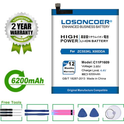 LOSONCOER Battery 5850mAh C11P1609 Battery For ASUS Zenfone 3 max 5.5" ZC553KL X00DDA Zenfone 4 max 5.2" ZC520KL X00HD
