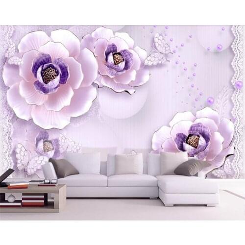 Beibehang hudas beauty Custom papel de parede 3d embossed 3D beautiful floral wallpaper bed background wall papers home decor