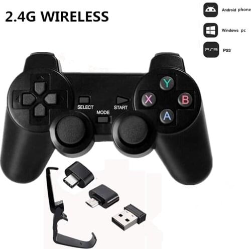 2.4G Wireless Game Controller Joystick With Micro USB OTG Adapter For Android TV Box For PC PS3 Gamepad