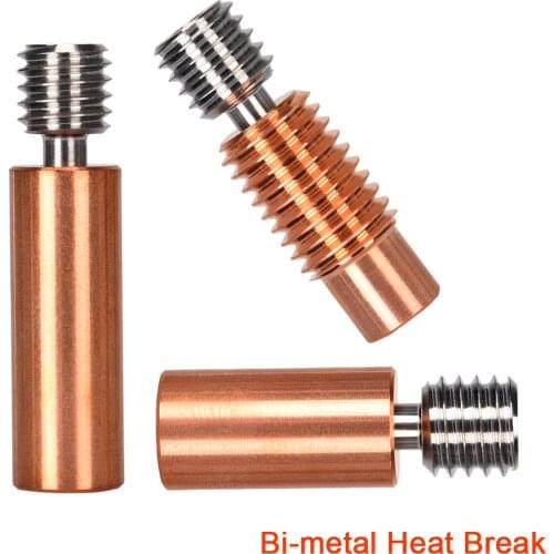 BIQU Bimetal Heatbreak V6 CR10 Ender3 Titanium Alloy Heat Break Copper Throat 3D Printer Parts CR10S PRO V6 Volcano PT100 I3 MK3