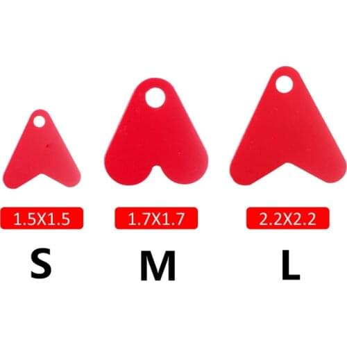 50/100/200Pcs Fishing Trout Spoon Sequin Lure Plastic Red Heart Shape Spinners Accessory Bait Hook Sequins Attracting Fish Pesca