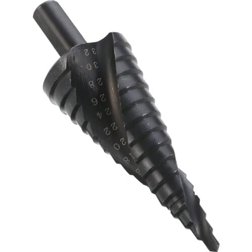 New 4-32mm Black HSS Spiral Drill Titanium Step Spiral Grooved Drill Triangle Round Shank Durable Power Wood Metal Drill Bits
