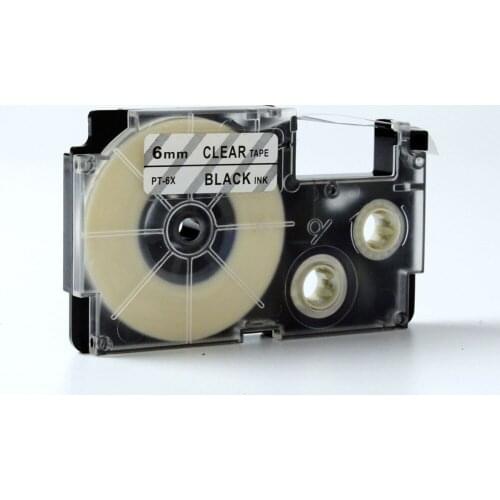 Comapatible EZ label tape 6mm black on clear PT-6X XR-6X for label maker EZ Label
