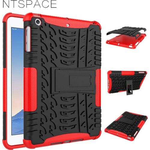 NTSPASE Tire Dual Layer Silicone Stand Holder Shockproof Cover for Apple iPad mini 1 2 3 7.9 inch Heavy Duty Protector Cases