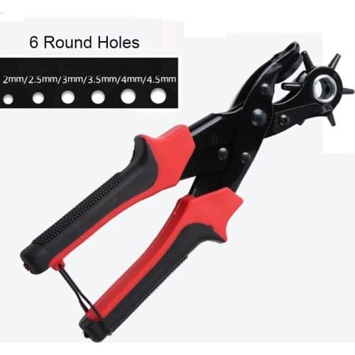 Punching Revolving Leather Punch Plier Punch Hole Tool Puncher for Belts Saddle Watch Bands Strap Shoe Fabric Paper Leathercraft