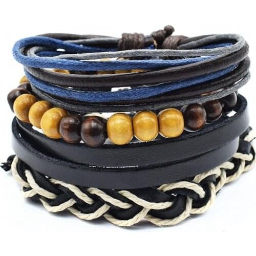 Мужские кожаные браслеты EKUSTYEE China At AliExpress