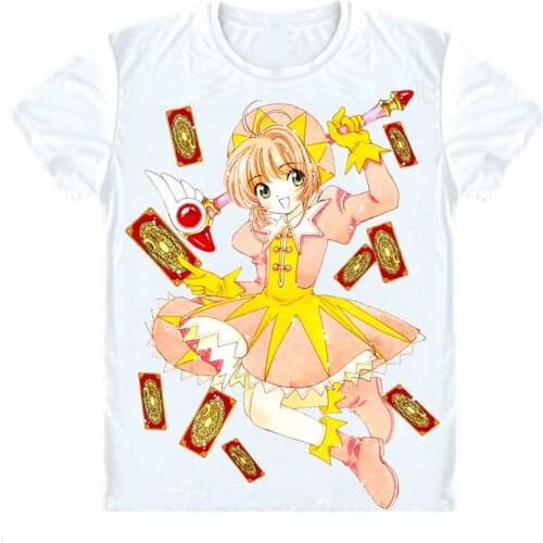 Cardcaptor Sakura T-Shirts Multi-style Short Sleeve Shirts Card Captor Kadokyaputa Sakura Sakura Kinomoto Cosplay Shirt