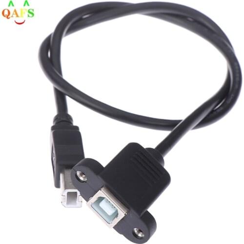 USB 2.0 Type B Male to Type B Female Printer Extension Cable With Panel Mount Screw Hole 30cm