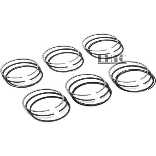 6x 11257561848 Piston Rings Set Φ82mm For BMW N52B25 E90 E92 E60 E61 323i 325i 525i X3 2.5 N52B25 / N52NB25 / N53B25 2.5 L6