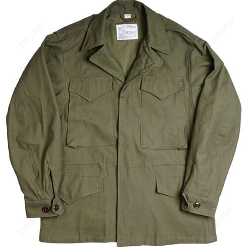 Ww2 US army green outdoor M43 jacket Windbreaker uniform Pure cotton Coat new style coach