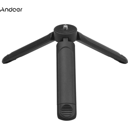 Andoer MT-01 Plastic Desktop Mini Tripod Max. Load Bearing 2KG with 2 Levels of Adjustable Height 1/4 Inch Screw for Camera