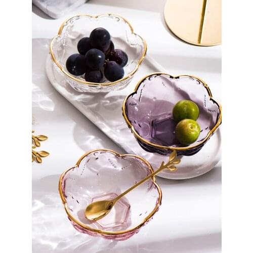 New Arrivals Nordic Tableware Supplies Gold Inlay Glass Bowl Dessert Bowl Ice Cream Bowl Flavouring Bowl Verrine Dessert Decor