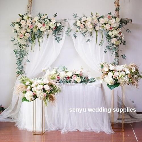 New wedding mesh arch wedding background mesh flower wreath walkway pillar aisle decor stand for party & wedding frame for stage
