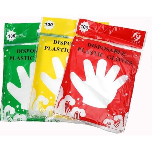 100pcs/Set Disposable Clear Gloves Food Gloves Restaurant Cleaning Kitchen Cooking BBQ Food Gloves Supplies Wholesale