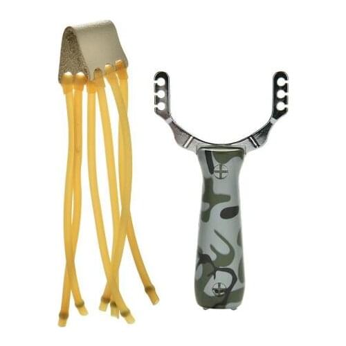 Wholesale 120pcs/lot Powerful Sling Shot Aluminium Alloy Slingshot Camouflage Bow Catapult Outdoor Hunting Slingshot