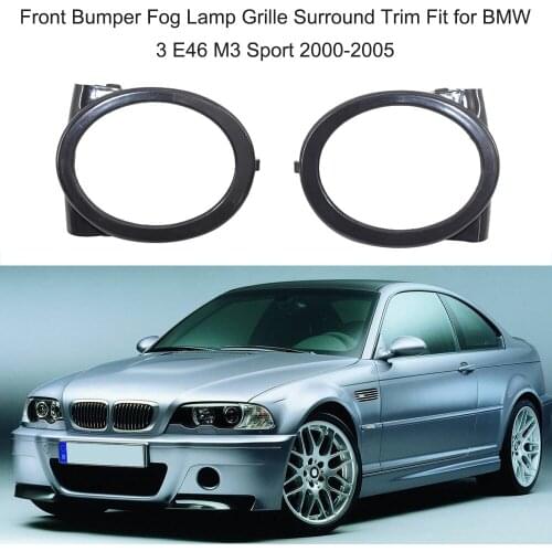Front Bumper Fog Light Ring Cover Lamp Grille Surround Trim Fit for BMW 3 E46 M 3 Sport 2000-2005