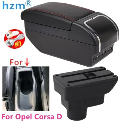 For Opel Corsa D Armrest Box Opel Corsa Universal Car Central Armrest Storage Box cup holder ashtray modification accessories