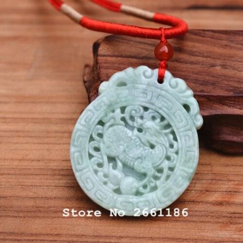 Natural Rice White Jadeite Stone Pendant Carved China Dragon Pendant Necklace Gift for Men Jades Jewelry Free Rope Free Shipping