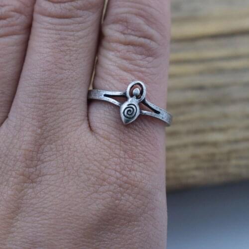 SanLan 12pcs Egyptian witch Mother Earth ring Spiral Goddess adjustable rings