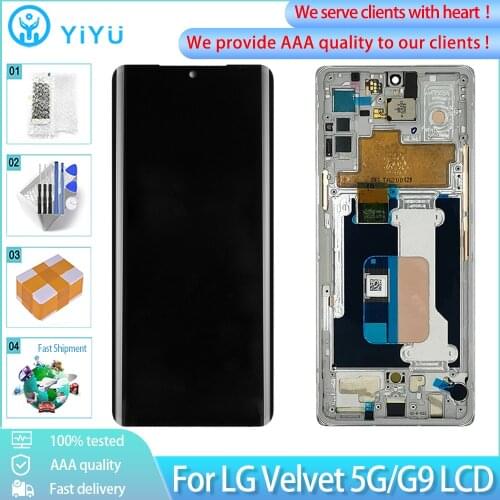 6.8" P-OLED For LG Velvet 5G LCD Touch Screen For LG G9 LM-G900 Display Screen With Frame Digitizer Assembly Replacement Parts