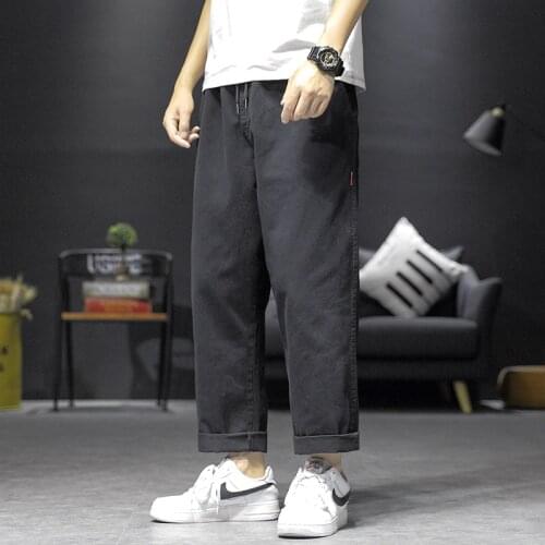 Harem Casual Men Pants Jogger Drawstring 2021 Mens Pant Cotton Streetwear Japanese Fashion Trousers for Man