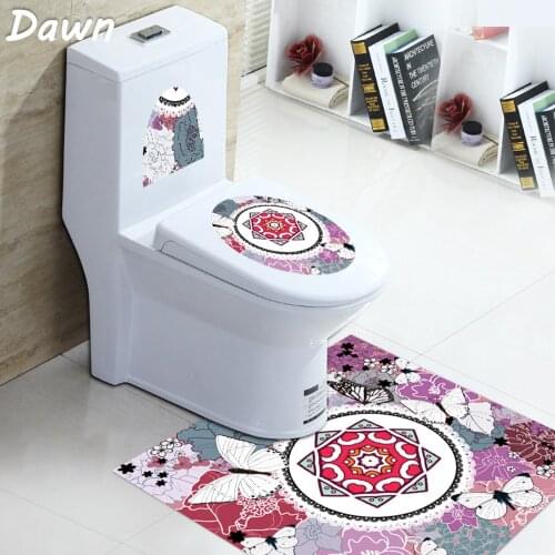 PVC Bathroom Toilet seat Anti-skid Self-adhesive DIY Waterproof Floor Sticker for Household Bathroom Toilet Seat Cover Mats Pad