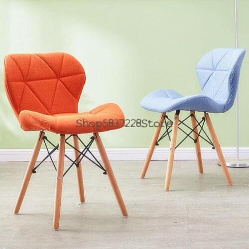 Nordic Solid Wood Dining Chair Household Computer Chair Simple Modern Butterfly Chair Makeup Chair Back Stool Cloth Art Desk Cha